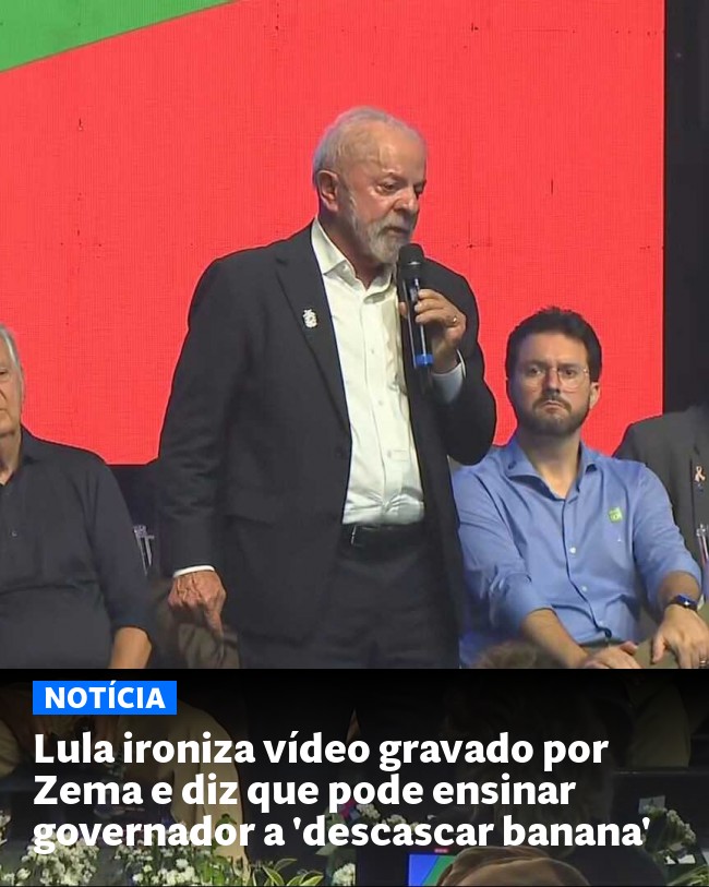 Lula ironiza vídeo gravado por Zema e diz que pode ensinar governador a 'descascar banana' - Post para compartilhamento via WhatsApp