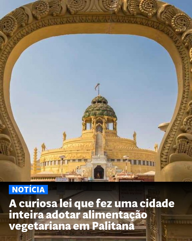A curiosa lei que fez uma cidade inteira adotar alimentação vegetariana em Palitana - Post para compartilhamento via WhatsApp