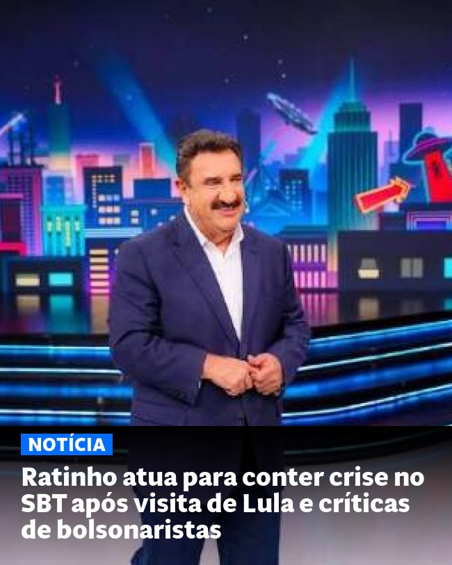 Ratinho atua para conter crise no SBT após visita de Lula e críticas de bolsonaristas - Post para compartilhamento via WhatsApp