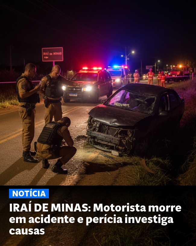 IRAÍ DE MINAS: Motorista morre em acidente e perícia investiga causas - Post para compartilhamento via WhatsApp