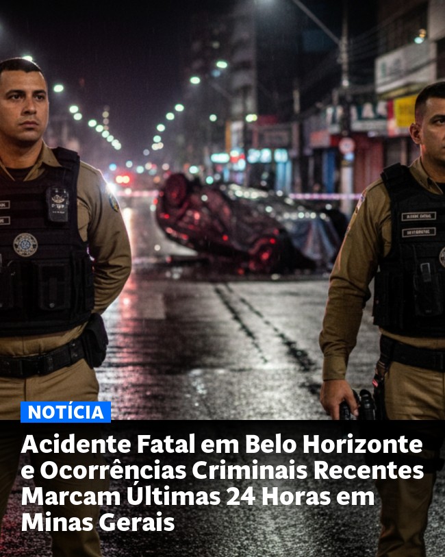 Acidente Fatal em Belo Horizonte e Ocorrências Criminais Recentes Marcam Últimas 24 Horas em Minas Gerais - Post para compartilhamento via WhatsApp