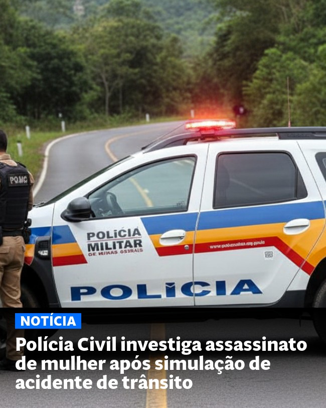 Polícia Civil investiga assassinato de mulher após simulação de acidente de trânsito - Post para compartilhamento via WhatsApp