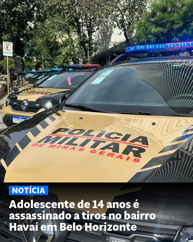 Adolescente de 14 anos é assassinado a tiros no bairro Havaí em Belo Horizonte - Post para compartilhamento via WhatsApp