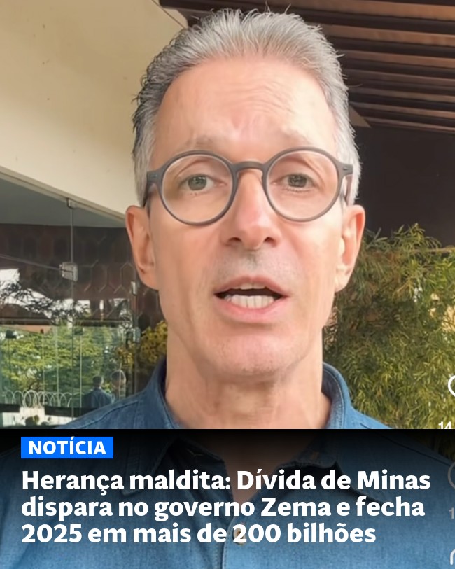 Herança maldita: Dívida de Minas dispara no governo Zema e fecha 2025 em mais de 200 bilhões - Post para compartilhamento via WhatsApp