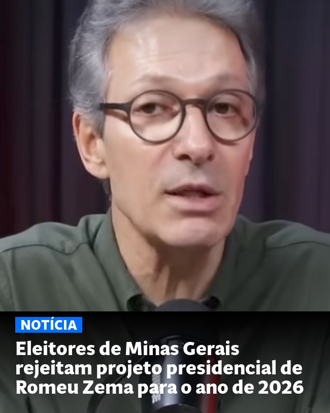 Eleitores de Minas Gerais rejeitam projeto presidencial de Romeu Zema para o ano de 2026 - Post para compartilhamento via WhatsApp
