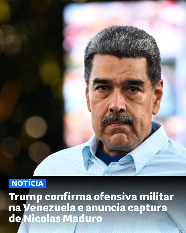 Trump confirma ofensiva militar na Venezuela e anuncia captura de Nicolas Maduro - Post para compartilhamento via WhatsApp