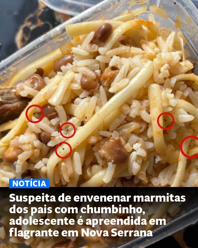 Suspeita de envenenar marmitas dos pais com chumbinho, adolescente é apreendida em flagrante em Nova Serrana - Post para compartilhamento via WhatsApp