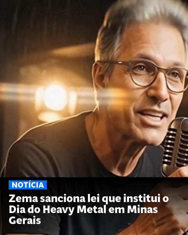 Zema sanciona lei que institui o Dia do Heavy Metal em Minas Gerais - Post para compartilhamento via WhatsApp
