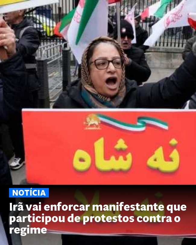 Irã vai enforcar manifestante que participou de protestos contra o regime - Post para compartilhamento via WhatsApp