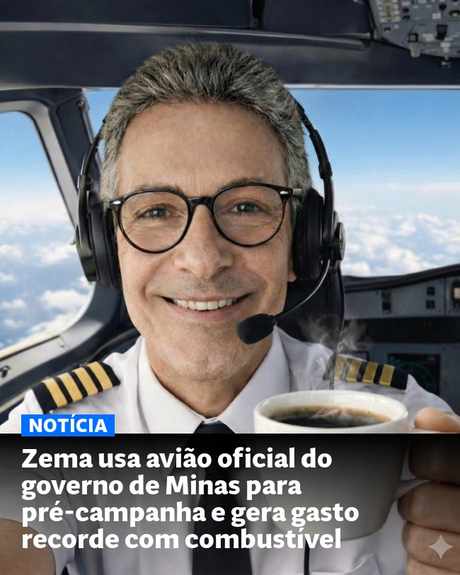 Zema usa avião oficial do governo de Minas para pré-campanha e gera gasto recorde com combustível - Post para compartilhamento via WhatsApp