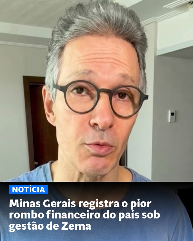Minas Gerais registra o pior rombo financeiro do país sob gestão de Zema - Post para compartilhamento via WhatsApp