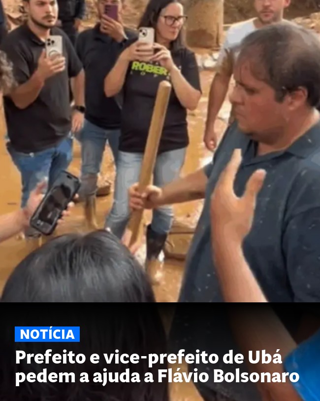 Prefeito e vice-prefeito de Ubá pedem a ajuda a Flávio Bolsonaro - Post para compartilhamento via WhatsApp