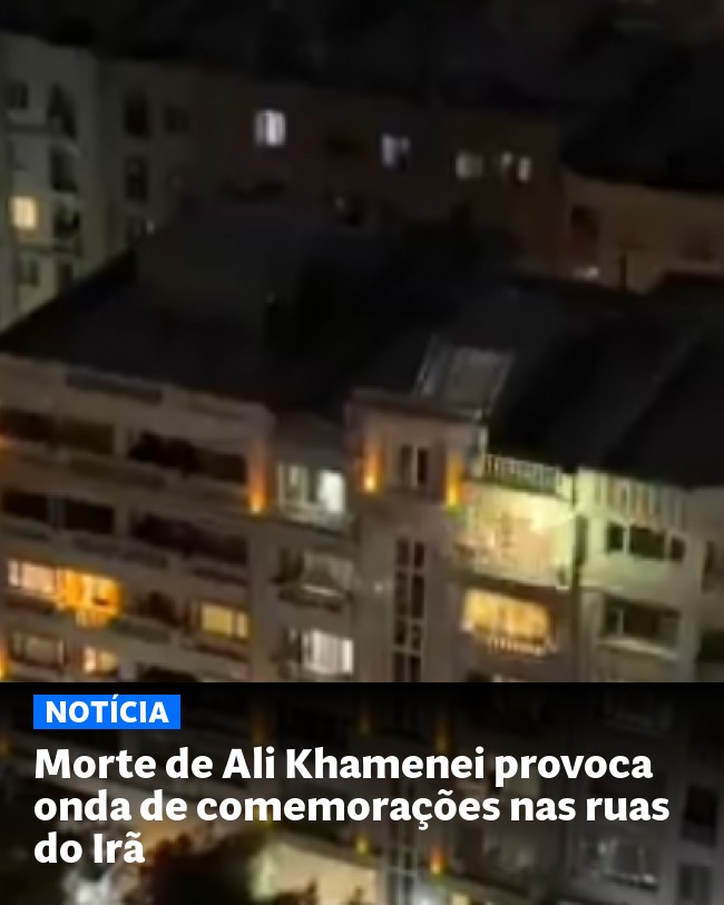 Morte de Ali Khamenei provoca onda de comemorações nas ruas do Irã - Post para compartilhamento via WhatsApp