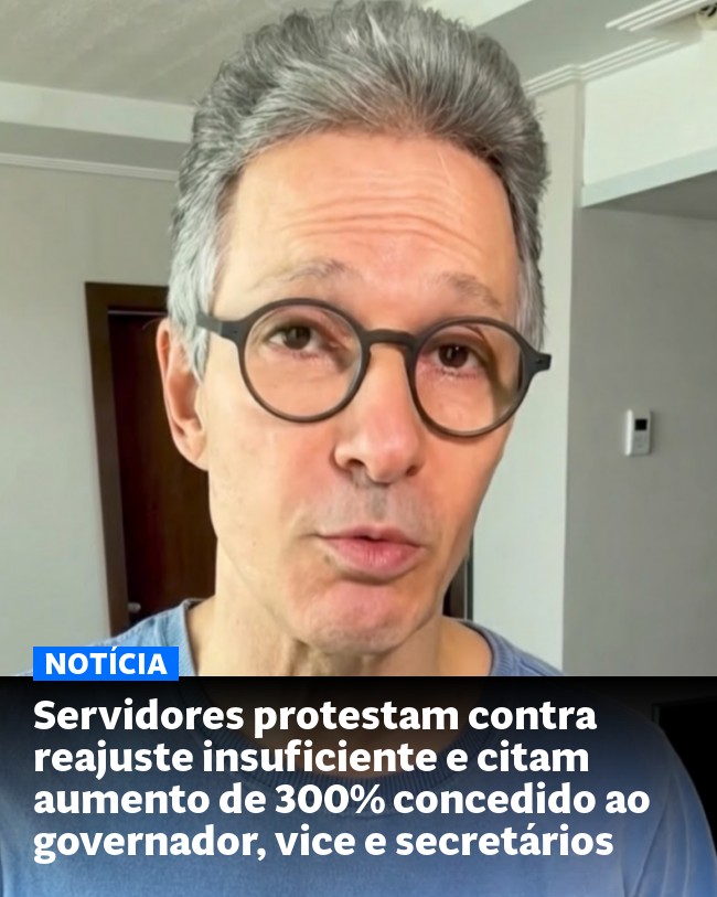 Servidores protestam contra reajuste insuficiente e citam aumento de 300% concedido ao governador, vice e secretários - Post para compartilhamento via WhatsApp