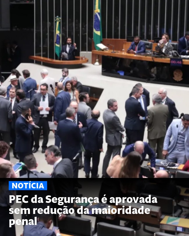 PEC da Segurança é aprovada sem redução da maioridade penal - Post para compartilhamento via WhatsApp