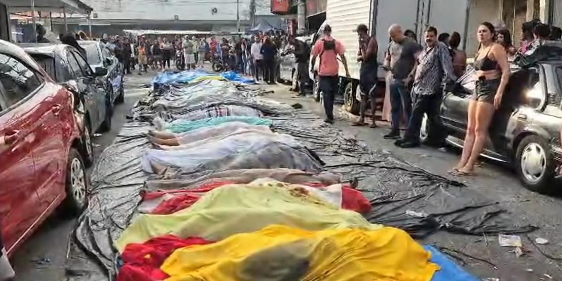 Moradores Exibem Mais de Cinquenta Corpos em Praça Após Operação Letal no Rio