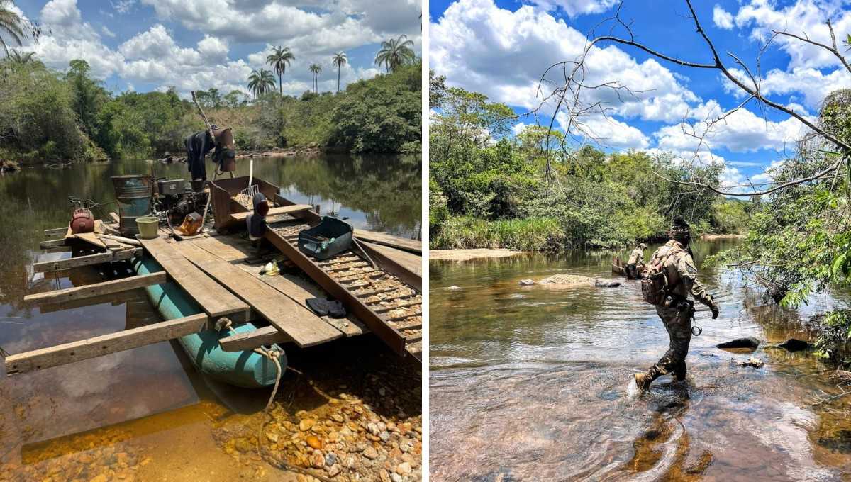 Força-tarefa desarticula garimpo ilegal no Rio Araçuaí e inutiliza dragas de extração