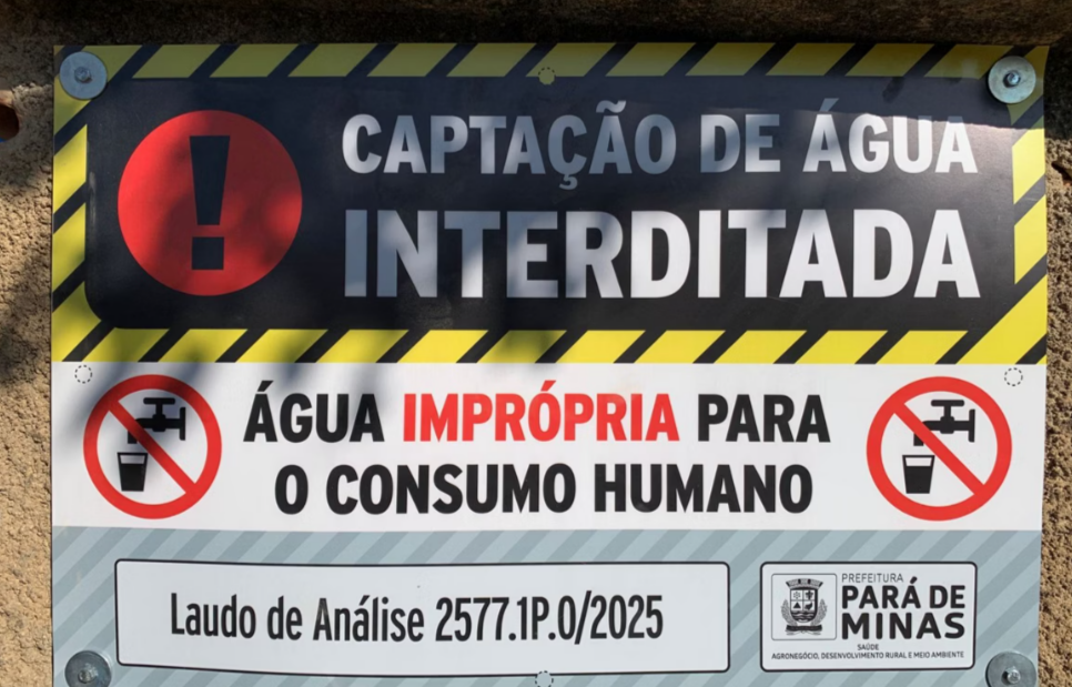 Contaminação por coliformes fecais interdita pontos de coleta de água em Pará de Minas