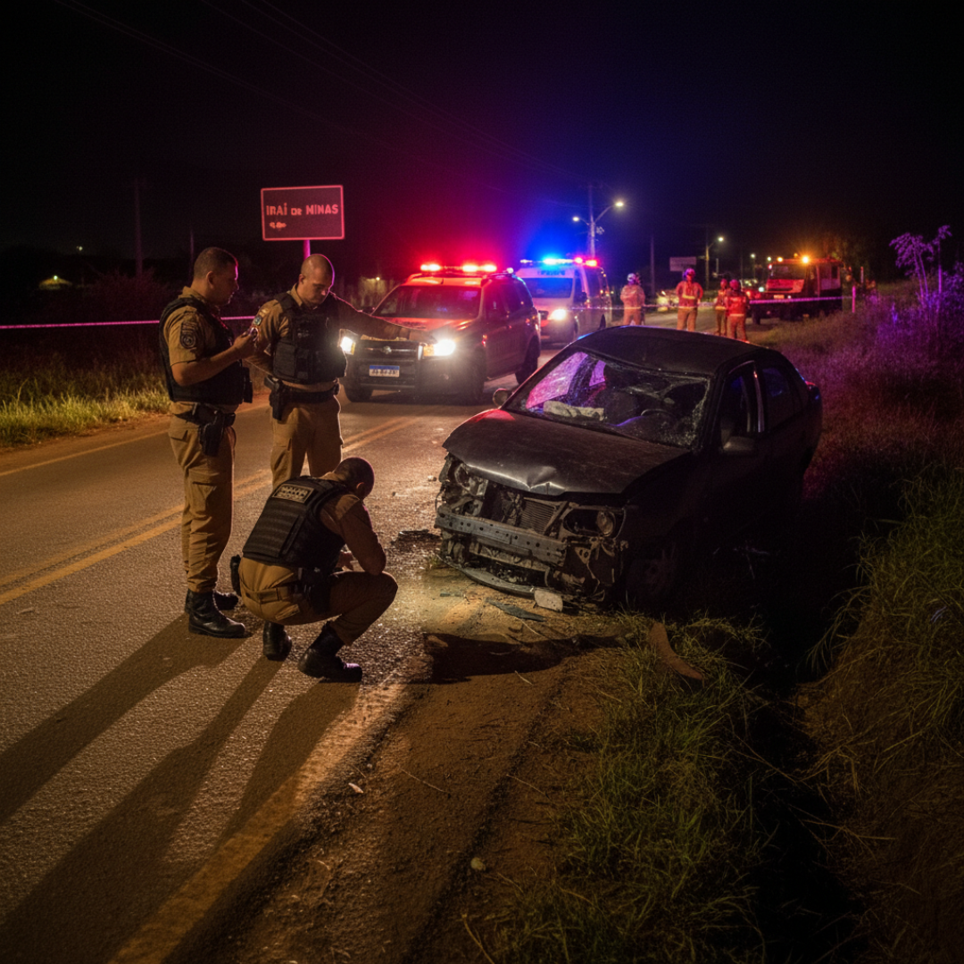 IRAÍ DE MINAS: Motorista morre em acidente e perícia investiga causas