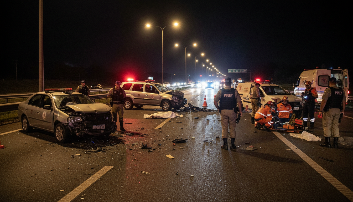 Grave acidente envolvendo três veículos deixa um morto e cinco feridos na BR-040 em Conselheiro Lafaiete