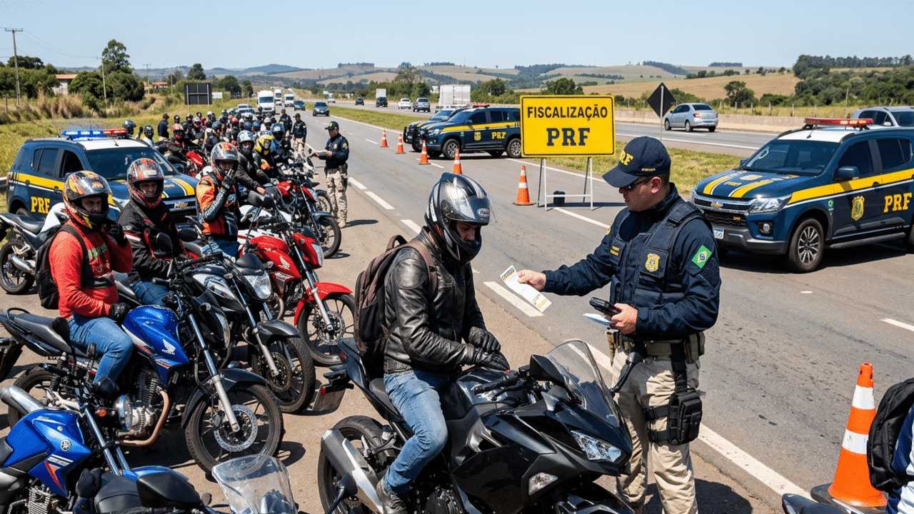 Operação da PRF em multa 500 motociclistas de Minas Gerais e valor de autuações supera R$ 1 milhão