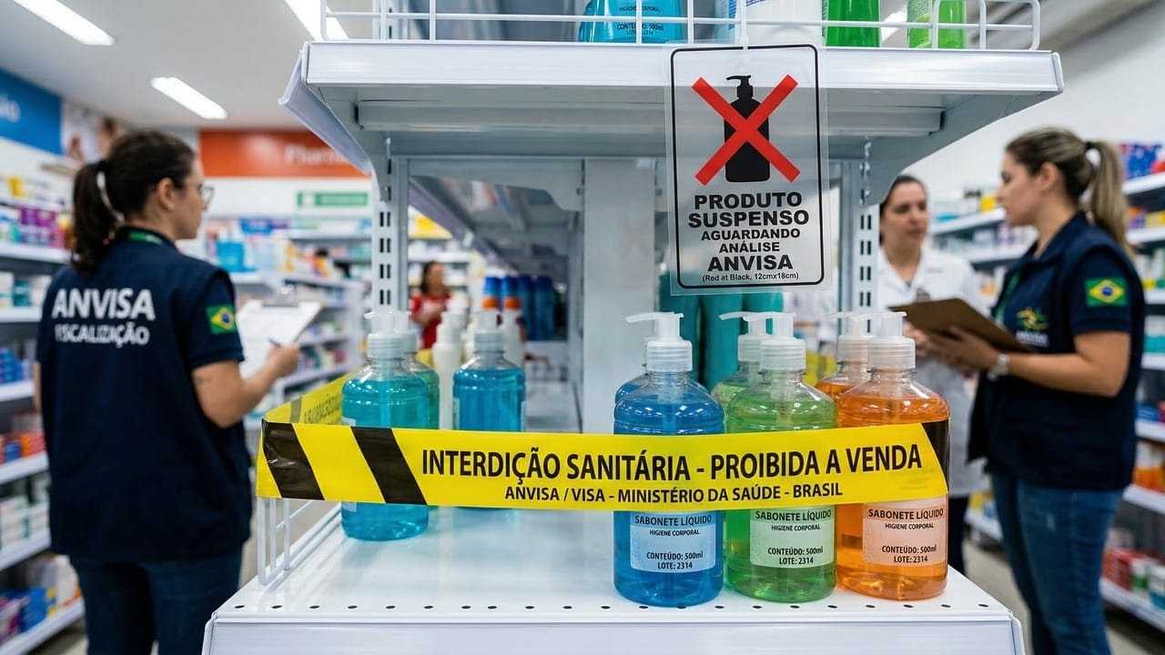 Anvisa suspende comercialização de sabonete líquido por falta de registro e alerta consumidores
