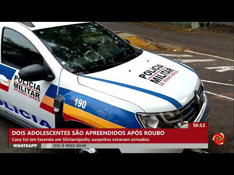 Dois adolescentes, ambos com 16 anos de idade, foram apreendidos pelas autoridades após a ocorrência de um roubo em uma fazenda localizada na zona rural...
