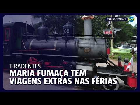 A tradicional locomotiva de passageiros Maria Fumaça, que conecta as cidades de Tiradentes e São João del-Rei, no Campo das Vertentes, em Minas Gerais, ...