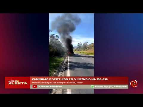 Um caminhão foi completamente destruído por um incêndio que irrompeu na rodovia MG-050, nas proximidades da cidade de Passos, em Minas Gerais. O inciden...