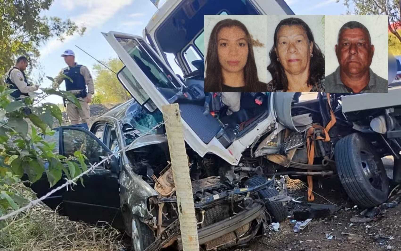 Três moradores de Campos Gerais (MG) que perderam a vida em um grave acidente envolvendo um carro e um caminhão na MGC-491, em Elói Mendes (MG), na manh...