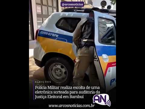 Bambuí: PM escolta urna eletrônica para auditoria da Justiça Eleitoral