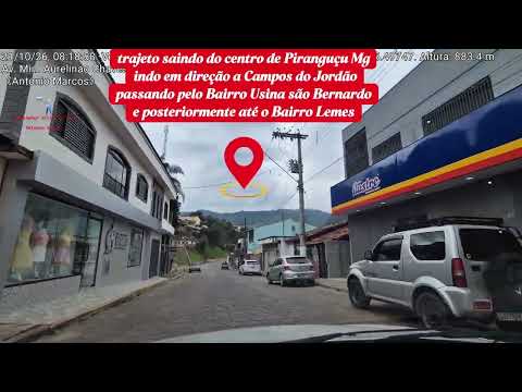 Piranguçu MG: do centro ao Bairro dos Lemes em vista aérea.