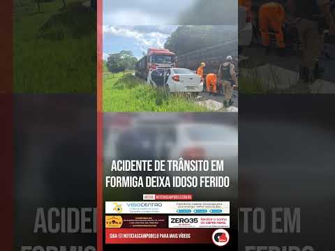 Formiga: idoso ferido em colisão frontal na MG-050