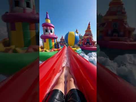 Toboágua nas nuvens: aventura radical em parque aquático flutuante surpreende